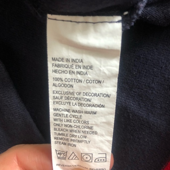 Vintage Izod Navy and Red Striped Rugby Shirt Sweater Small - Picture 9 of 9